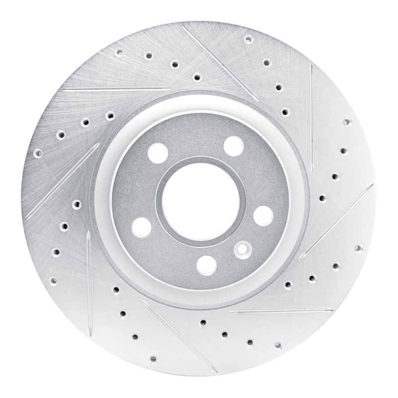 Volvo S60 Brake Rotor (1) - Front Right - DFC - Drilled & Slotted - Silver - `17-`25
