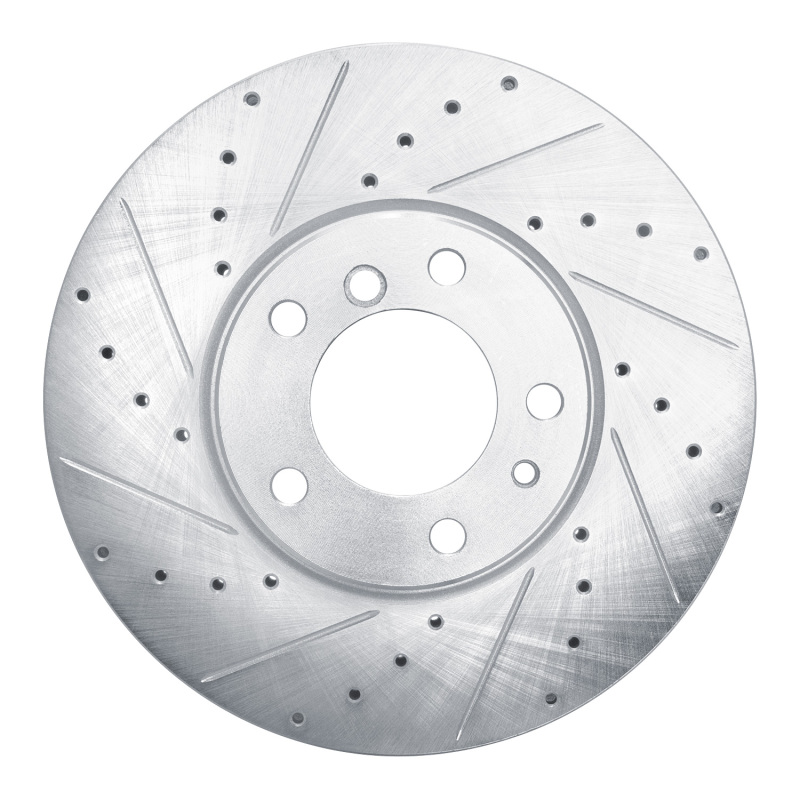 BMW 530i Brake Rotor (1) - Front Left - DFC - Drilled & Slotted - Silver - `00-`03