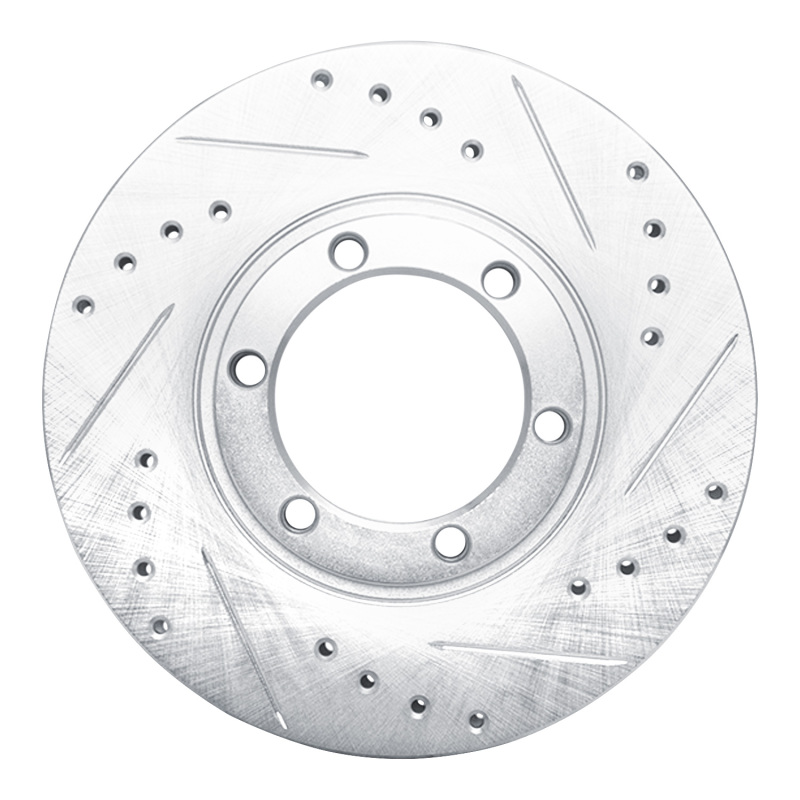 Chevrolet LUV Pickup Brake Rotor (1) - Front Right - DFC - Drilled & Slotted - Silver - `86-`06