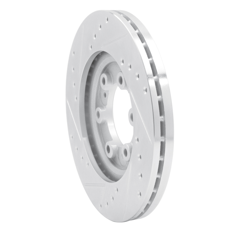 Acura SLX Brake Rotor (1) - Front Right - DFC - Drilled & Slotted - Silver - `92-`02