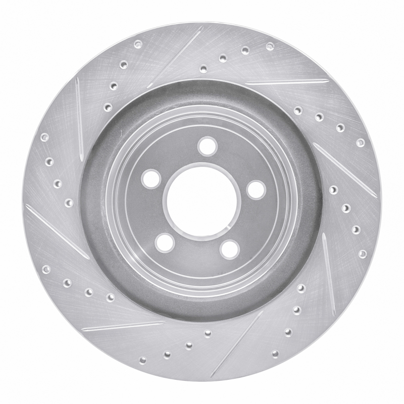 Dodge Charger Brake Rotor (1) - Rear Right - DFC - Drilled & Slotted - Silver - `06-`23