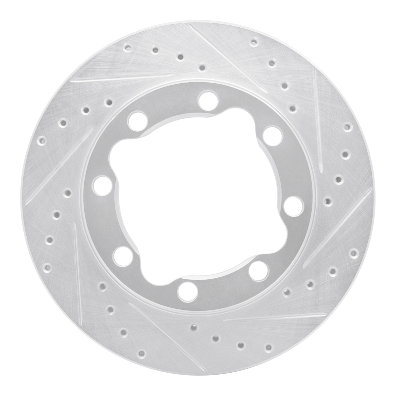 Chevrolet K3500 Brake Rotor (1) - Front Right - DFC - Drilled & Slotted - Silver - `92-`00