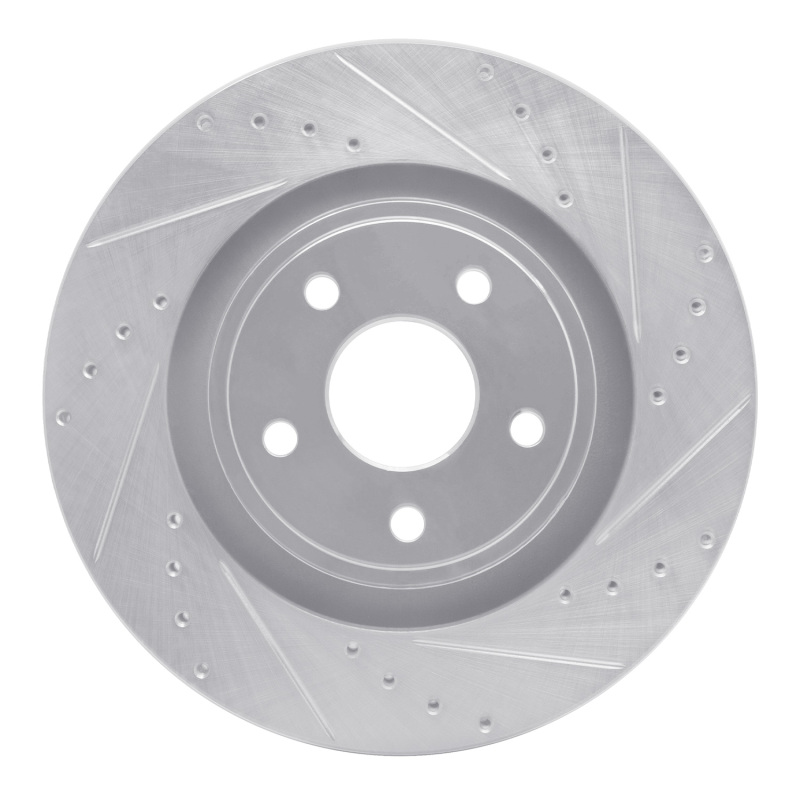Jeep Grand Cherokee Brake Rotor (1) - Front Right - DFC - Drilled & Slotted - Silver - `06-`10