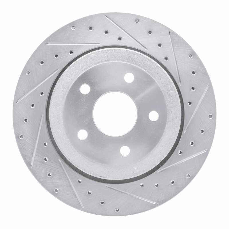 Jeep Grand Cherokee Brake Rotor (1) - Rear Right - DFC - Drilled & Slotted - Silver - `06-`10