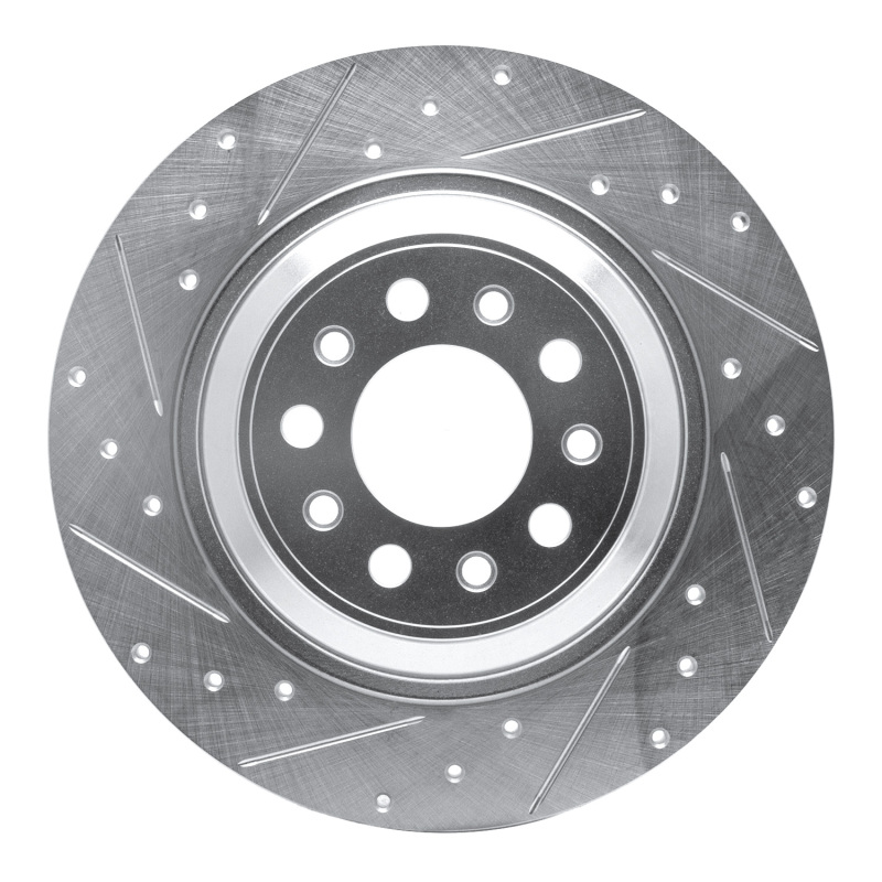 Jeep Cherokee Brake Rotor (1) - Rear Left - DFC - Drilled & Slotted - Silver - `14-`23