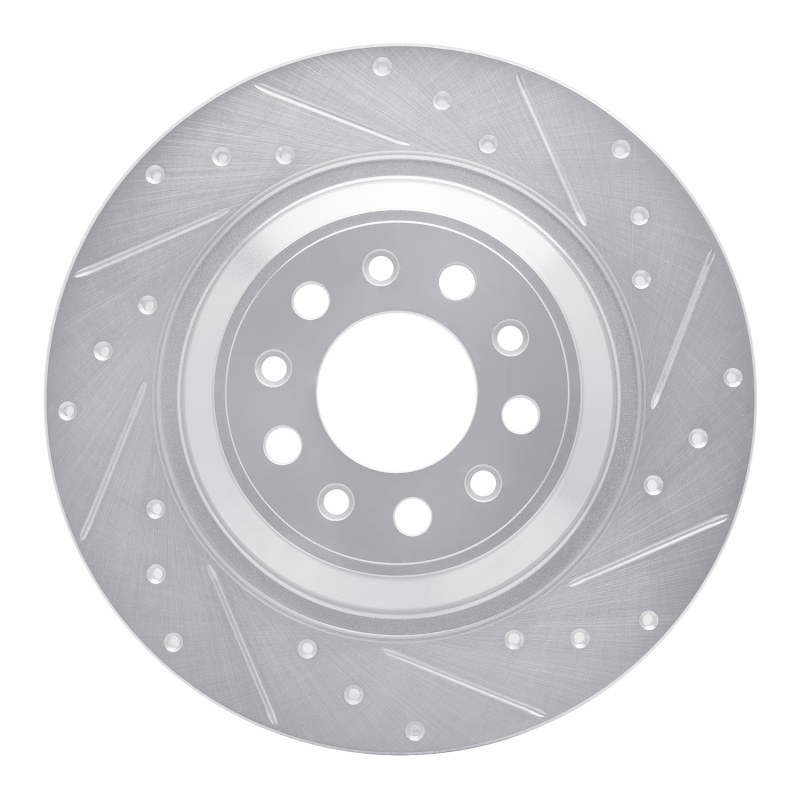 Jeep Cherokee Brake Rotor (1) - Rear Right - DFC - Drilled & Slotted - Silver - `14-`23