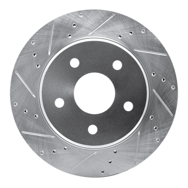 Jeep J8 Brake Rotor (1) - Front Left - DFC - Drilled & Slotted - Silver - `08-`12