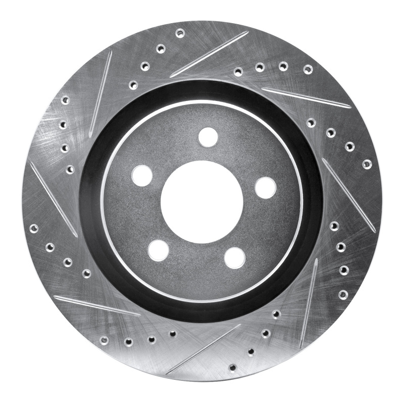 Jeep Liberty Brake Rotor (1) - Front Left - DFC - Drilled & Slotted - Silver - `11-`12
