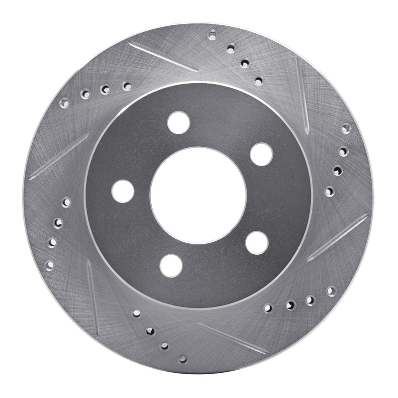 Jeep Cherokee Brake Rotor (1) - Front Right - DFC - Drilled & Slotted - Silver - `99-`06