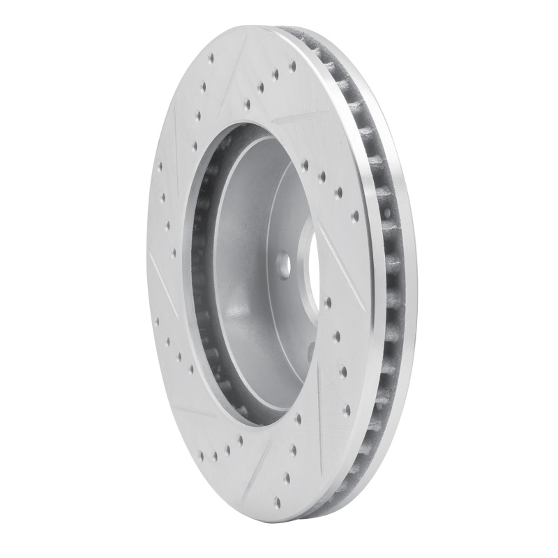 Jeep Liberty Brake Rotor (1) - Front Right - DFC - Drilled & Slotted - Silver - `02-`07