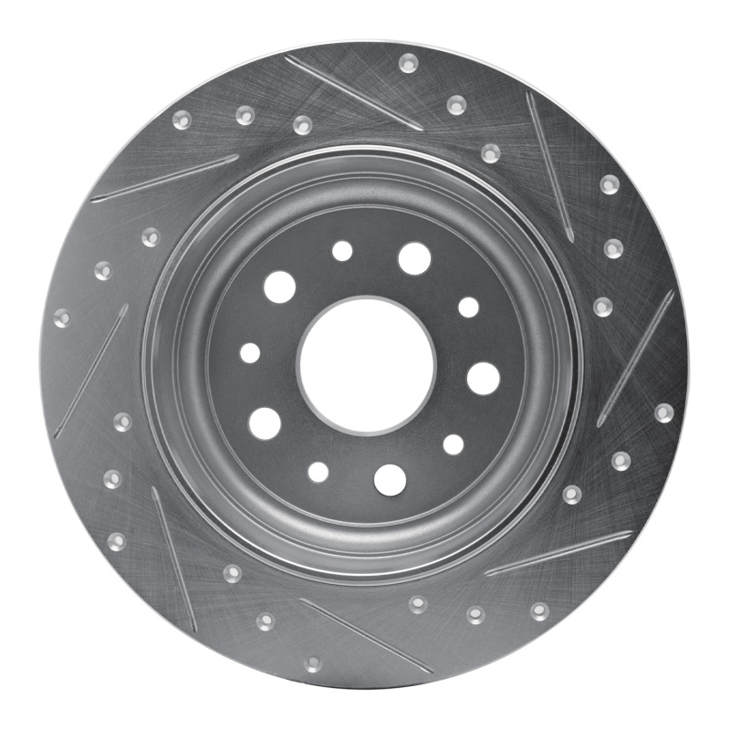 Jeep Wrangler Brake Rotor (1) - Rear Left - DFC - Drilled & Slotted - Silver - `18-`25