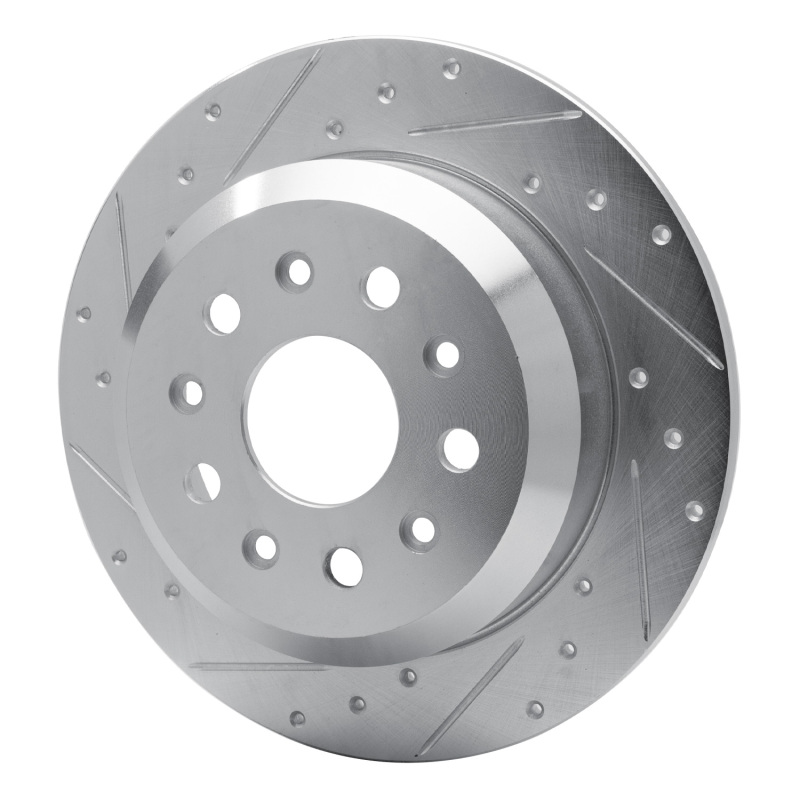 Jeep Wrangler Brake Rotor (1) - Rear Left - DFC - Drilled & Slotted - Silver - `18-`25