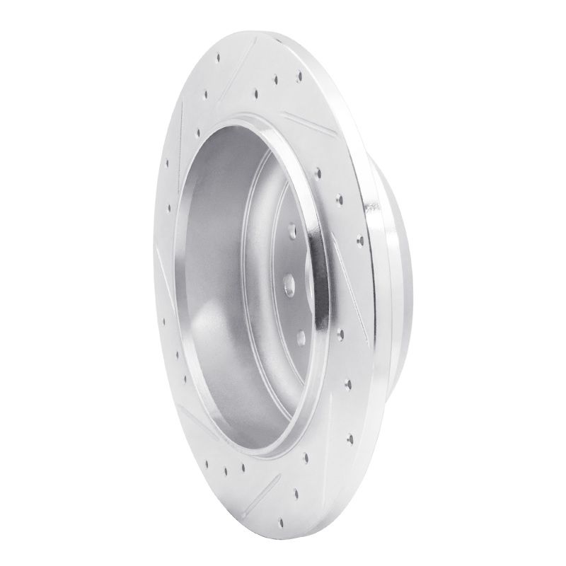 Jeep Wrangler Brake Rotor (1) - Rear Right - DFC - Drilled & Slotted - Silver - `18-`25