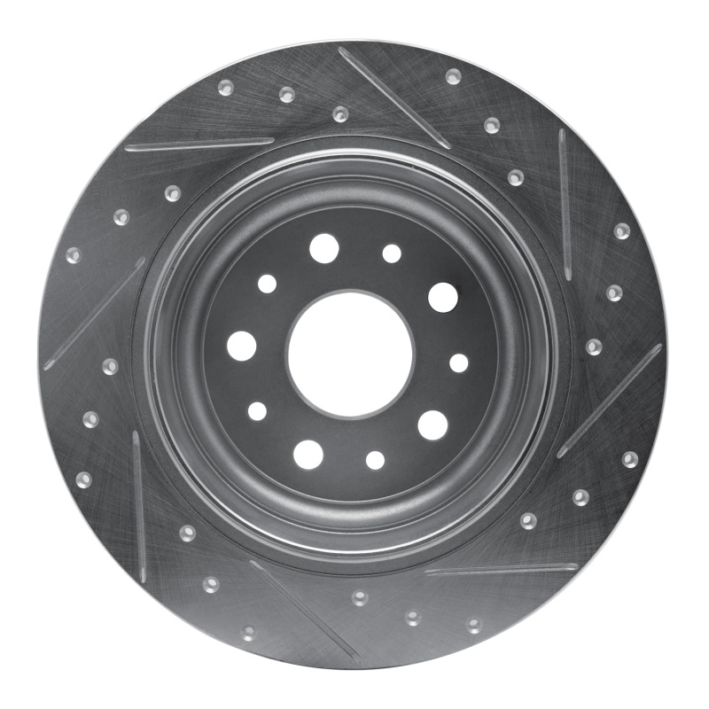 Jeep Wrangler Brake Rotor (1) - Rear Left - DFC - Drilled & Slotted - Silver - `18-`25