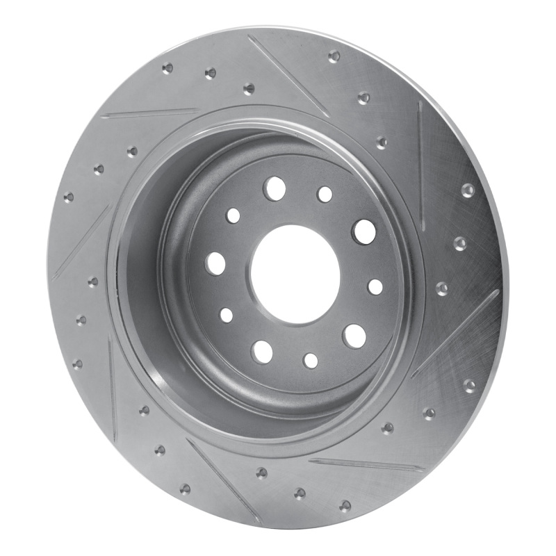 Jeep Wrangler Brake Rotor (1) - Rear Left - DFC - Drilled & Slotted - Silver - `18-`25