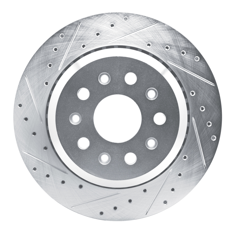 Jeep Wrangler Brake Rotor (1) - Rear Left - DFC - Drilled & Slotted - Silver - `20-`25