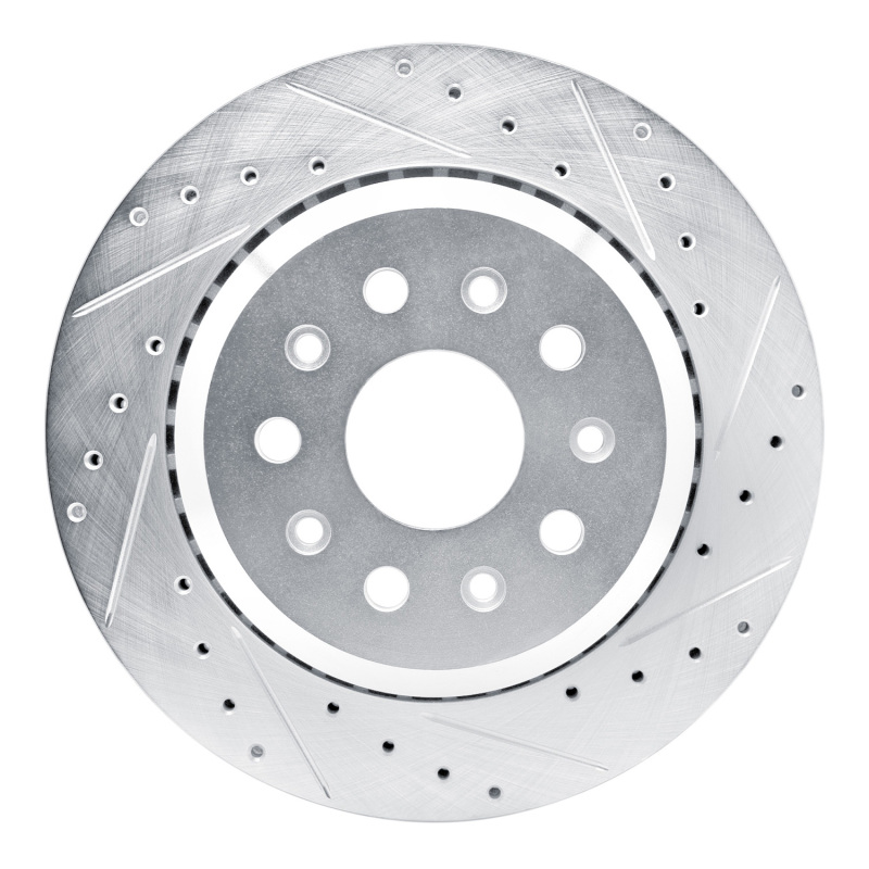 Jeep Wrangler Brake Rotor (1) - Rear Right - DFC - Drilled & Slotted - Silver - `20-`25