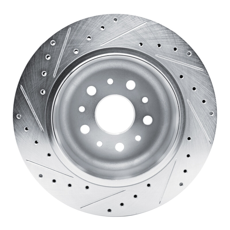 Jeep Wrangler Brake Rotor (1) - Rear Right - DFC - Drilled & Slotted - Silver - `20-`25
