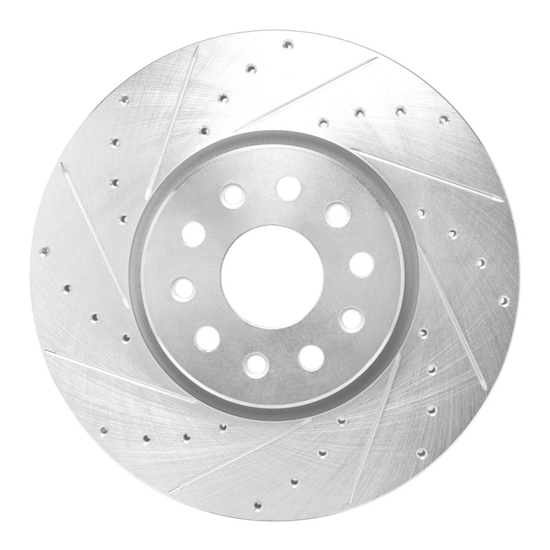 Dodge Charger Daytona Brake Rotor (1) - Front Left - DFC - Drilled & Slotted - Silver - `21-`25