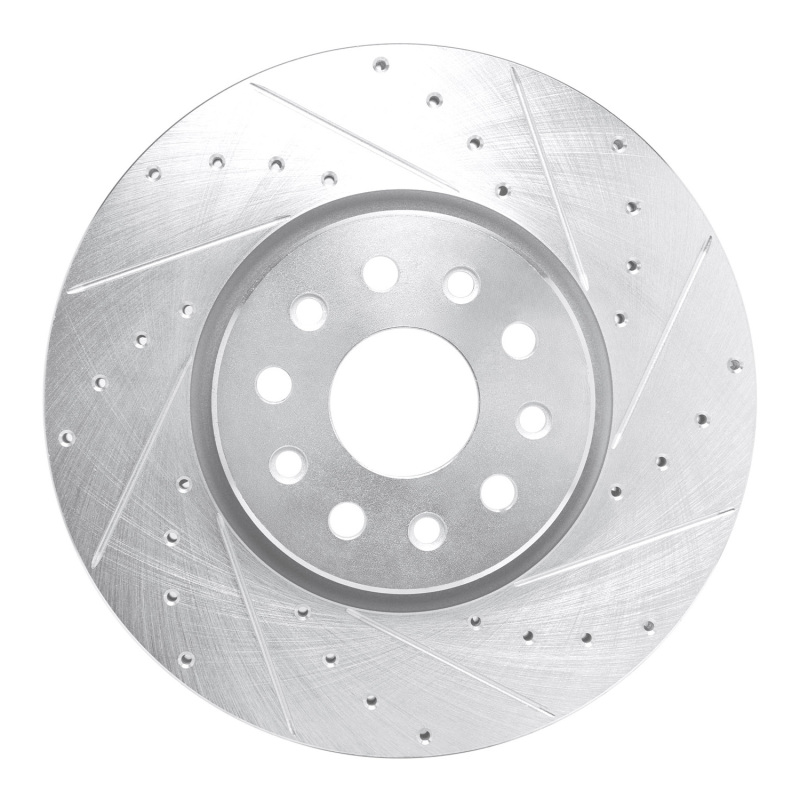 Dodge Charger Daytona Brake Rotor (1) - Front Right - DFC - Drilled & Slotted - Silver - `21-`25