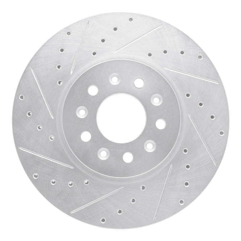 Buick Regal Sportback Brake Rotor (1) - Front Left - DFC - Drilled & Slotted - Silver - `16-`21