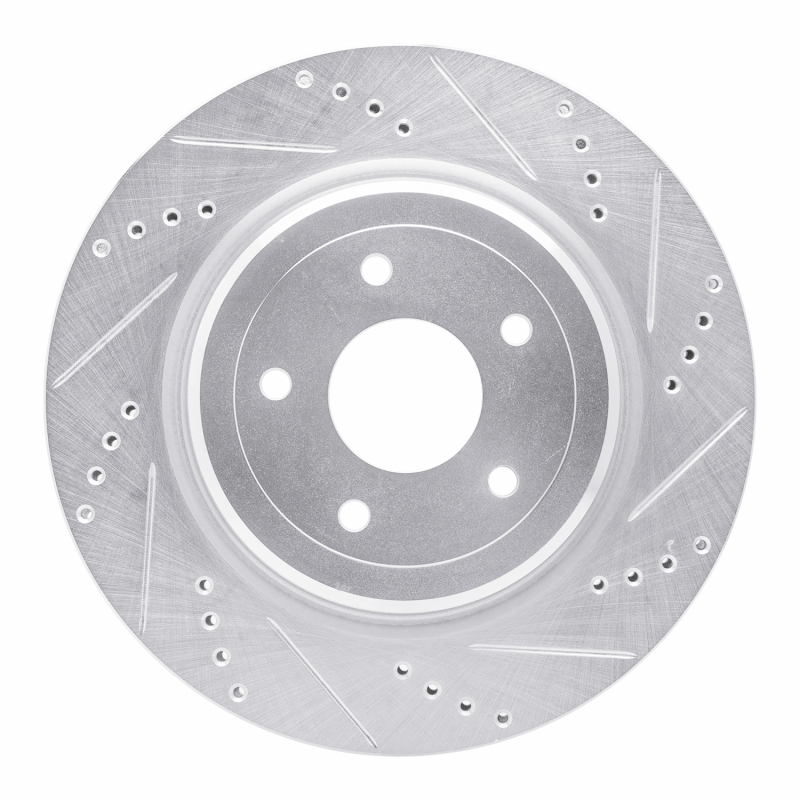 Chevrolet Corvette Brake Rotor (1) - Rear Right - DFC - Drilled & Slotted - Silver - `06-`13