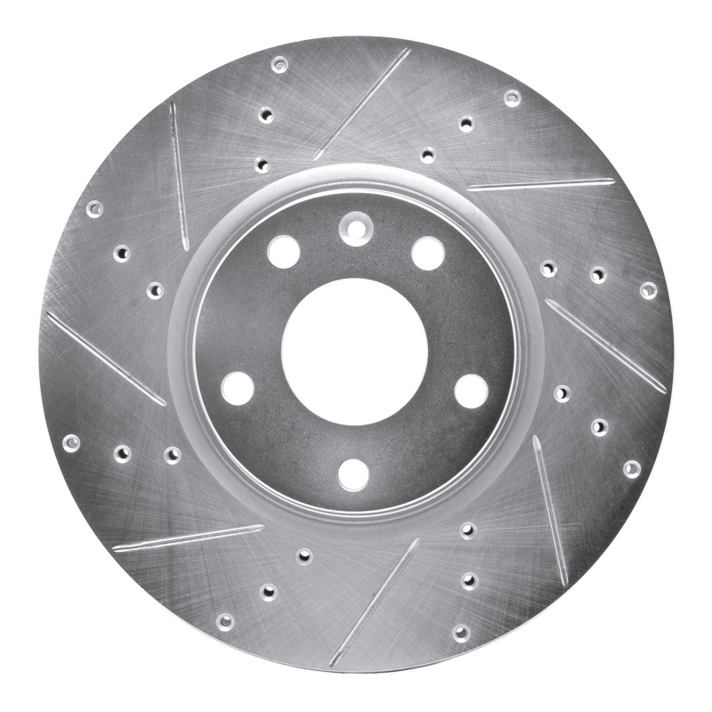 Chevrolet Corvette Brake Rotor (1) - Front Left - DFC - Drilled & Slotted - Silver - `14-`19