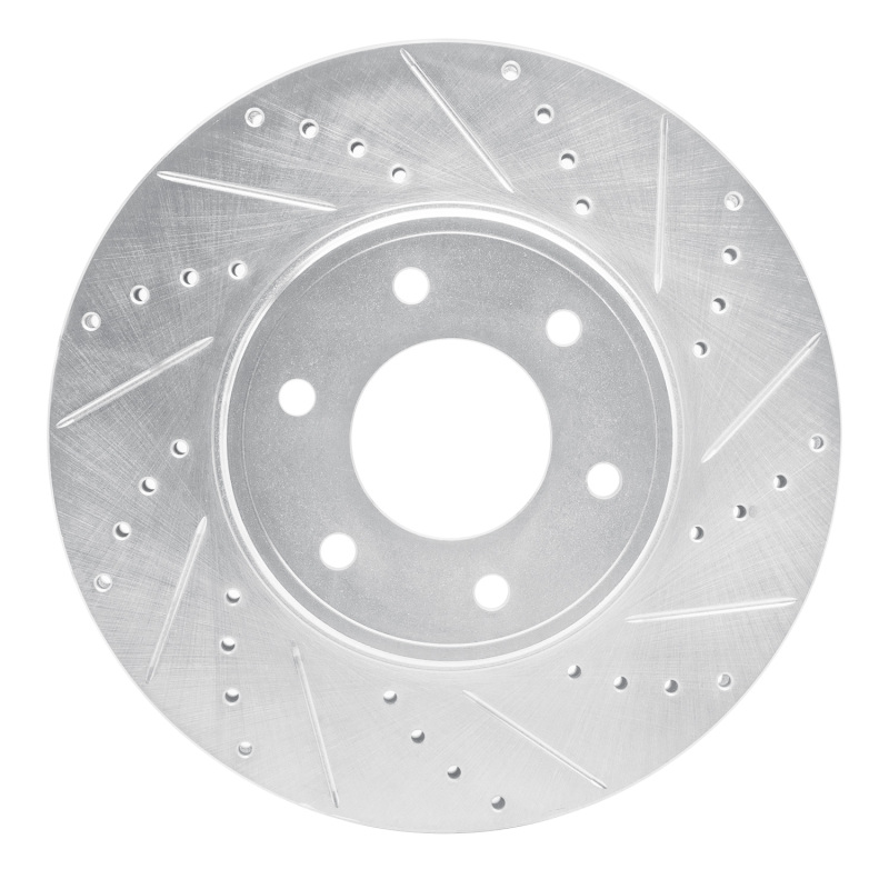 Chevrolet Trailblazer Brake Rotor (1) - Front Right - DFC - Drilled & Slotted - Silver - `06-`09