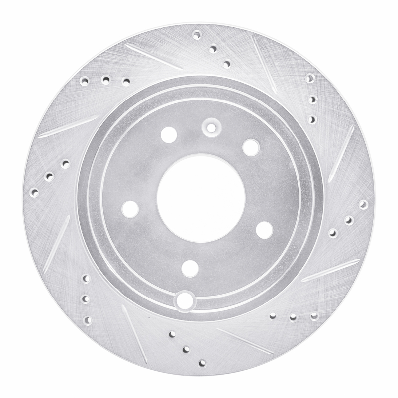 Chevrolet Captiva Sport Brake Rotor (1) - Rear Right - DFC - Drilled & Slotted - Silver - `07-`15