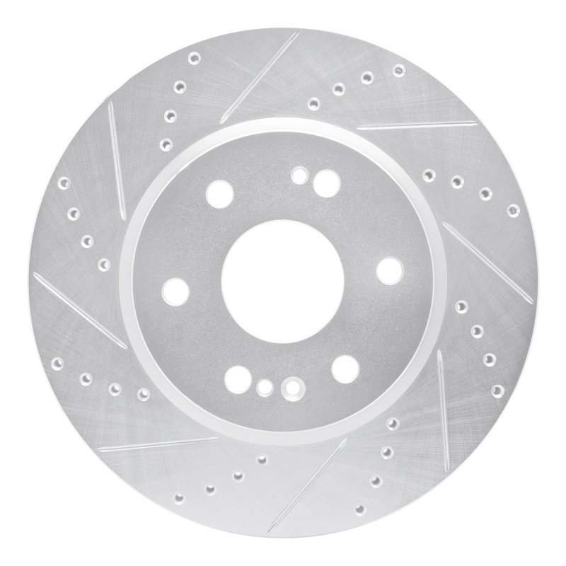 Cadillac Vistiq Brake Rotor (1) - Front Left - DFC - Drilled & Slotted - Silver - `19-`26