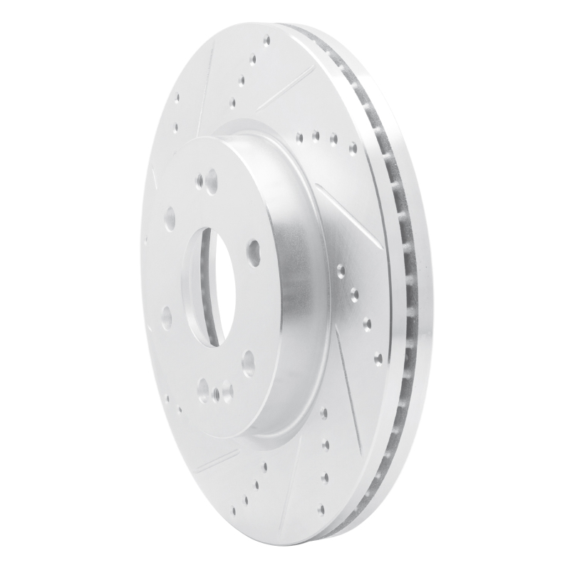 Cadillac Vistiq Brake Rotor (1) - Front Left - DFC - Drilled & Slotted - Silver - `19-`26