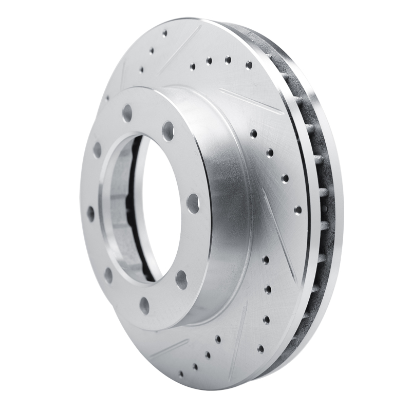 Chevrolet K3500 Brake Rotor (1) - Front Left - DFC - Drilled & Slotted - Silver - `77-`00