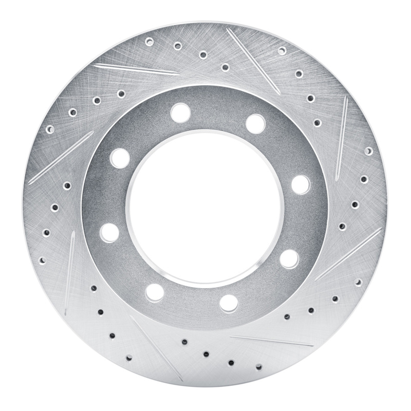 Chevrolet K30 Brake Rotor (1) - Front Right - DFC - Drilled & Slotted - Silver - `77-`00