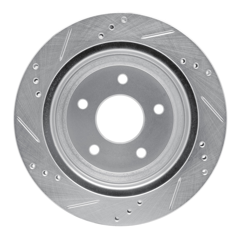 Chevrolet S10 Brake Rotor (1) - Rear Right - DFC - Drilled & Slotted - Silver - `97-`05