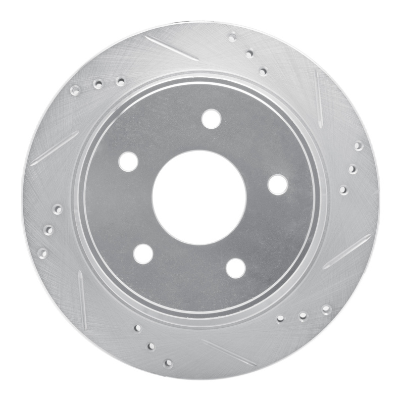 Chevrolet S10 Brake Rotor (1) - Rear Right - DFC - Drilled & Slotted - Silver - `97-`05