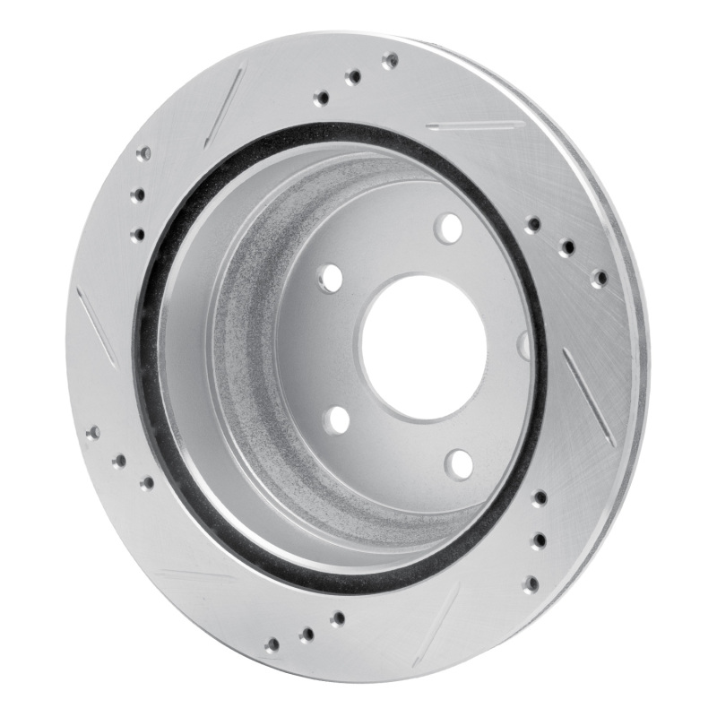 Chevrolet S10 Brake Rotor (1) - Rear Right - DFC - Drilled & Slotted - Silver - `97-`05