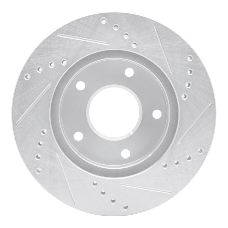 Chevrolet Blazer Brake Rotor (1) - Front Left - DFC - Drilled & Slotted - Silver - `97-`05