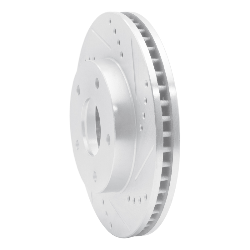 Chevrolet S10 Brake Rotor (1) - Front Right - DFC - Drilled & Slotted - Silver - `97-`05