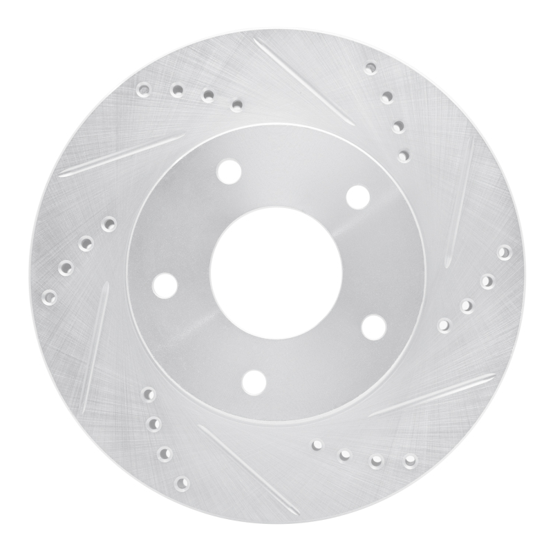 Chevrolet S10 Brake Rotor (1) - Front Right - DFC - Drilled & Slotted - Silver - `97-`05