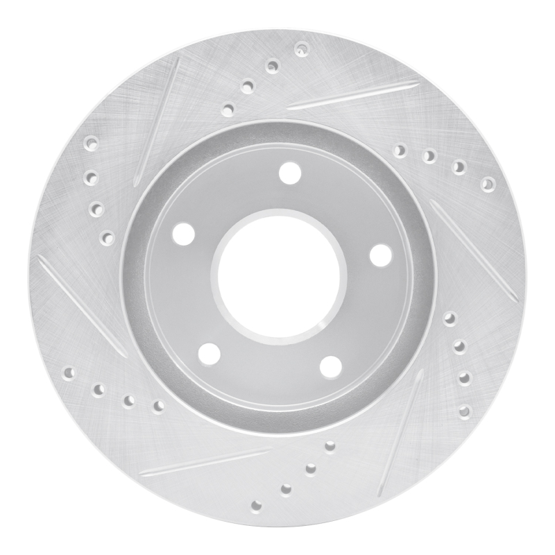 Chevrolet S10 Brake Rotor (1) - Front Right - DFC - Drilled & Slotted - Silver - `97-`05