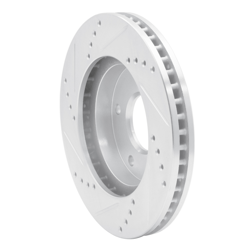 Chevrolet S10 Brake Rotor (1) - Front Right - DFC - Drilled & Slotted - Silver - `97-`05