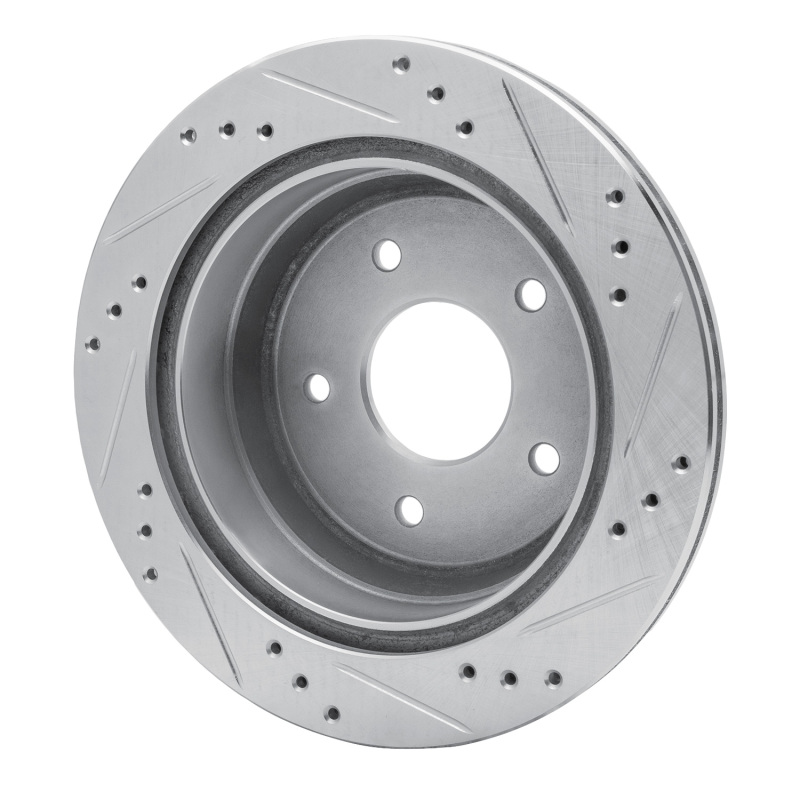 Chevrolet S10 Brake Rotor (1) - Rear Left - DFC - Drilled & Slotted - Silver - `98-`05