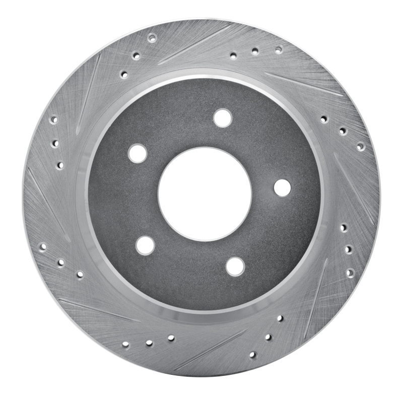 Chevrolet S10 Brake Rotor (1) - Rear Left - DFC - Drilled & Slotted - Silver - `98-`05
