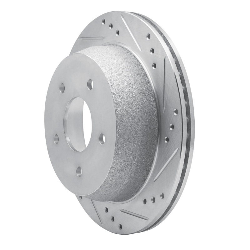 Chevrolet S10 Brake Rotor (1) - Rear Right - DFC - Drilled & Slotted - Silver - `98-`05