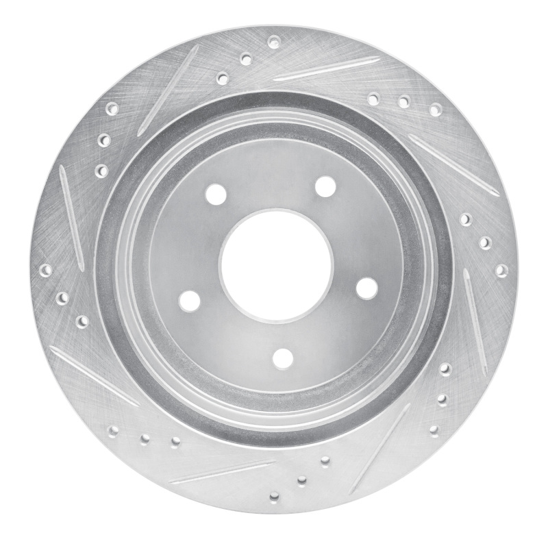 Chevrolet S10 Brake Rotor (1) - Rear Right - DFC - Drilled & Slotted - Silver - `98-`05