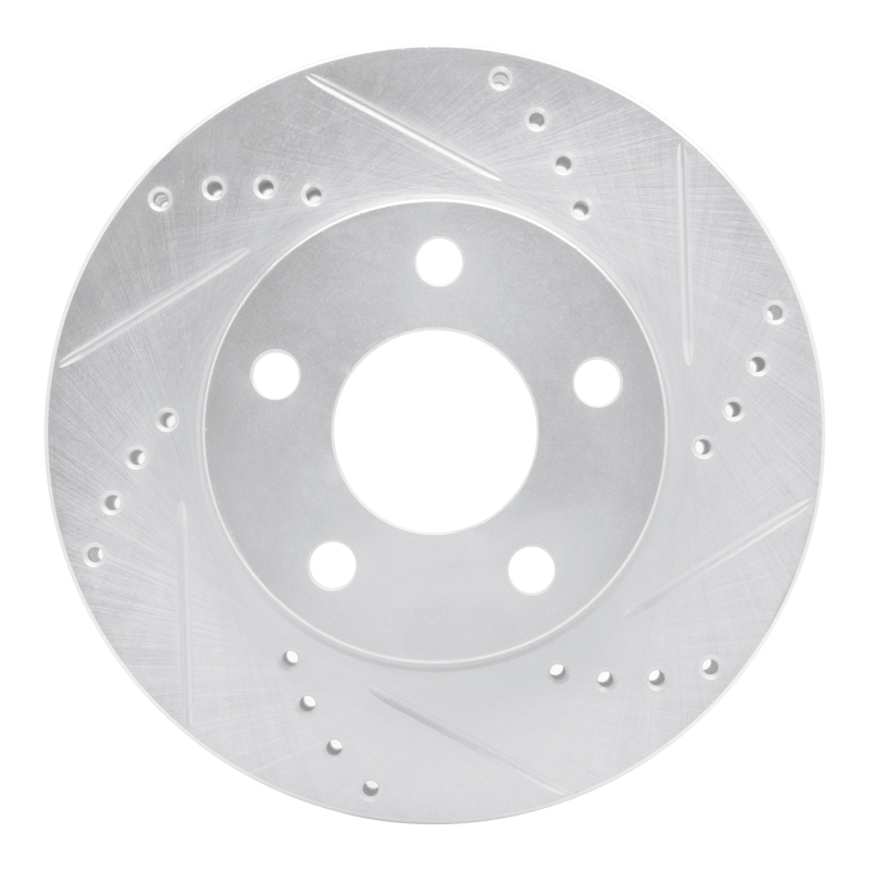 Buick LeSabre Brake Rotor (1) - Front Right - DFC - Drilled & Slotted - Silver - `97-`05