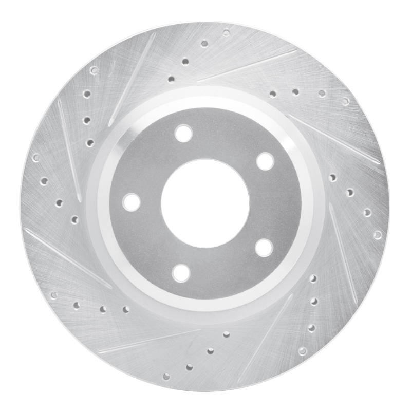 Pontiac GTO Brake Rotor (1) - Front Left - DFC - Drilled & Slotted - Silver - `05-`06