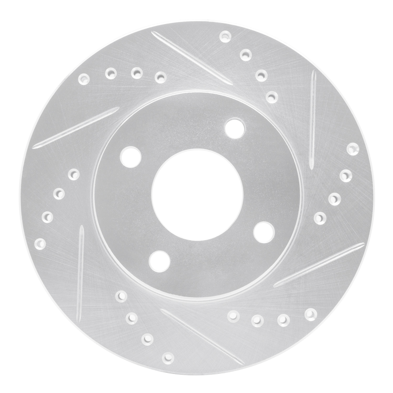 Ford Ikon Brake Rotor (1) - Front Right - DFC - Drilled & Slotted - Silver - `00-`15