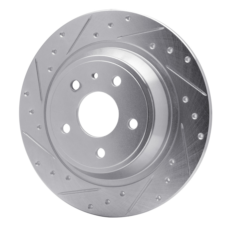 Ford Special Service Police Sedan Brake Rotor (1) - Rear Left - DFC - Drilled & Slotted - Silver - `13-`20