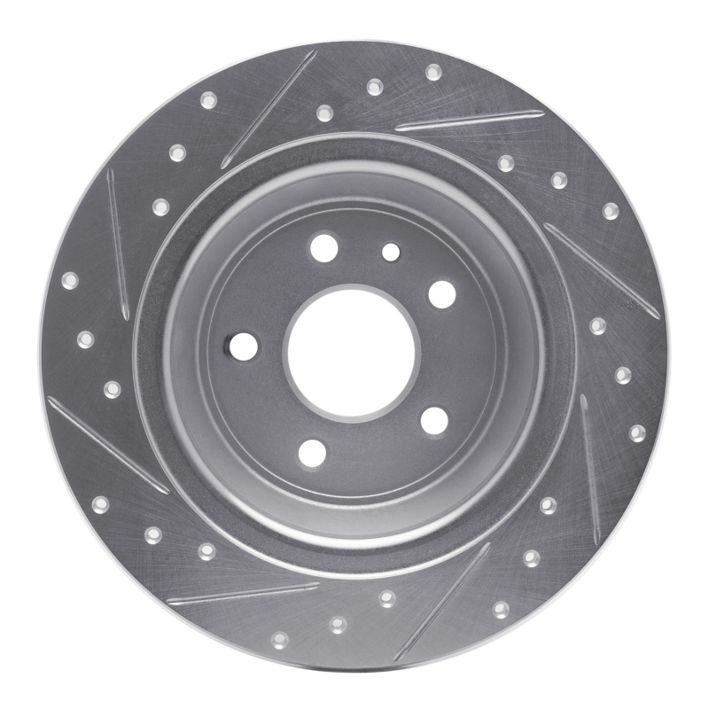 Ford Special Service Police Sedan Brake Rotors (1) - Rear Right - DFC - Drilled & Slotted - Silver - `13-`20